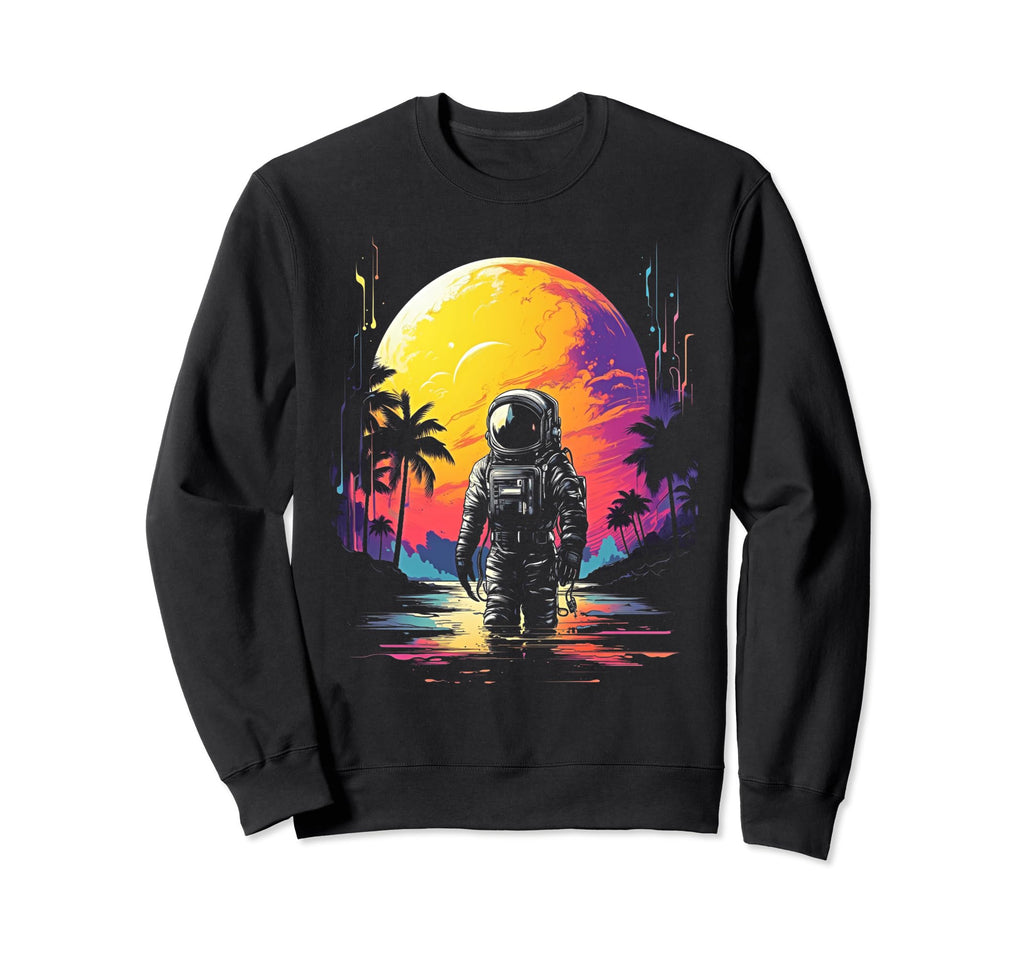 Synthwave Astronaut Cyberpunk 80S Sweatshirt - Aesthetic Graphic Men Women - T-Shirt, Sweatshirt, Hoodie