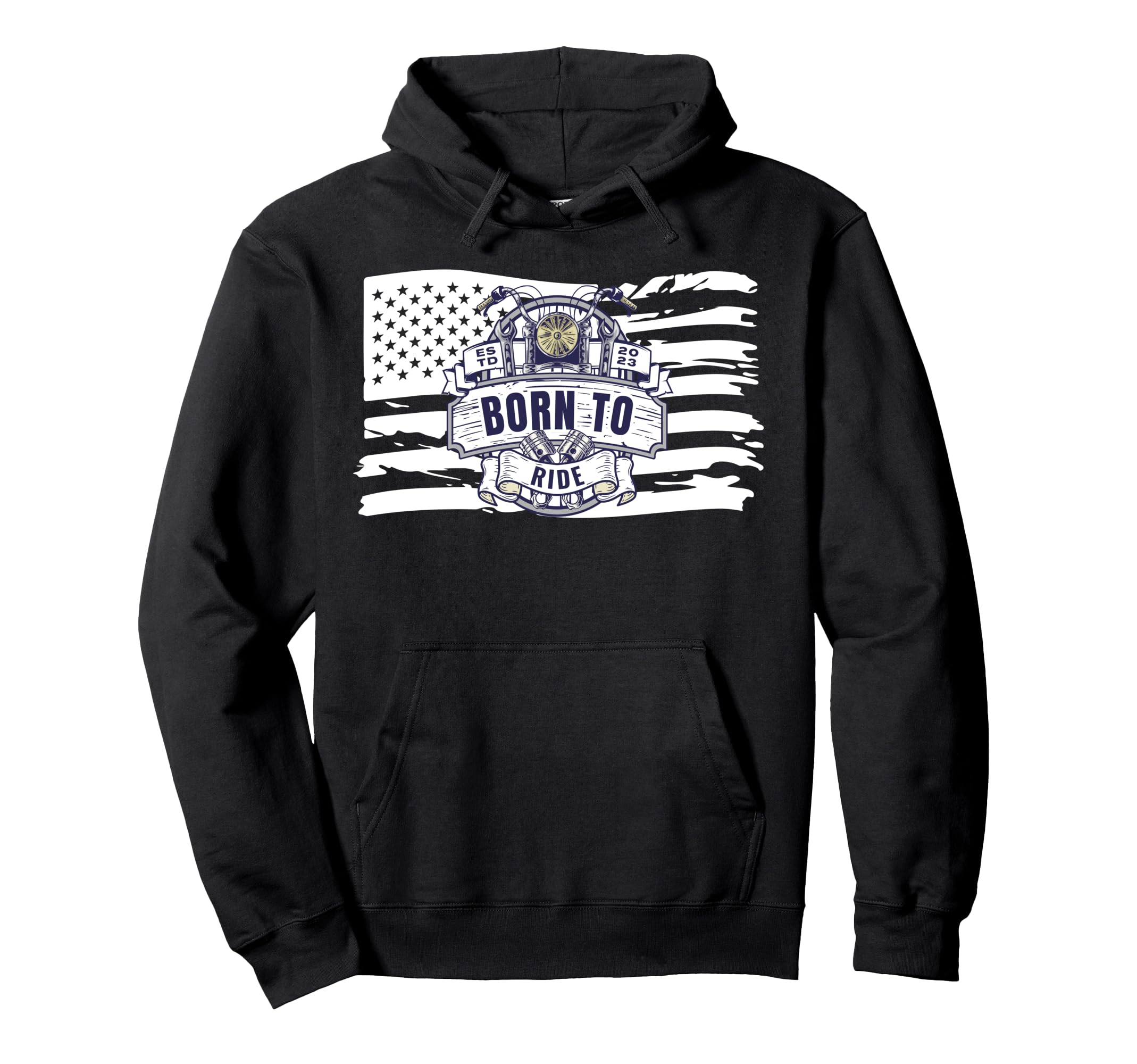 Usa Flag Motorcycle Gift Bikers Hoodie - Graphic Print for Adults - T-Shirt, Sweatshirt, Hoodie