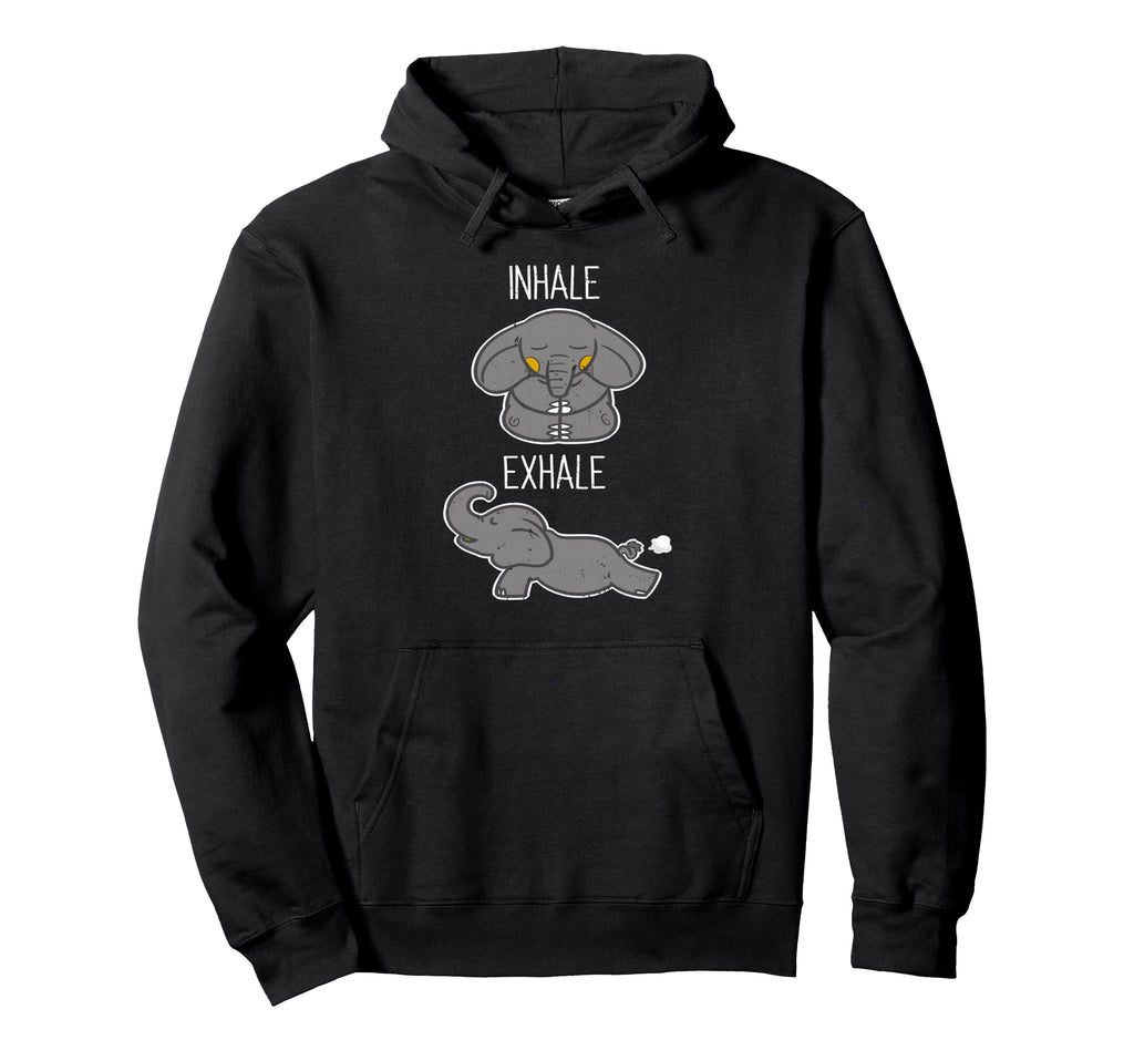 Funny Elephant Meditation Mindful Yoga Hoodie - Custom Art Print Men Women - T-Shirt, Sweatshirt, Hoodie