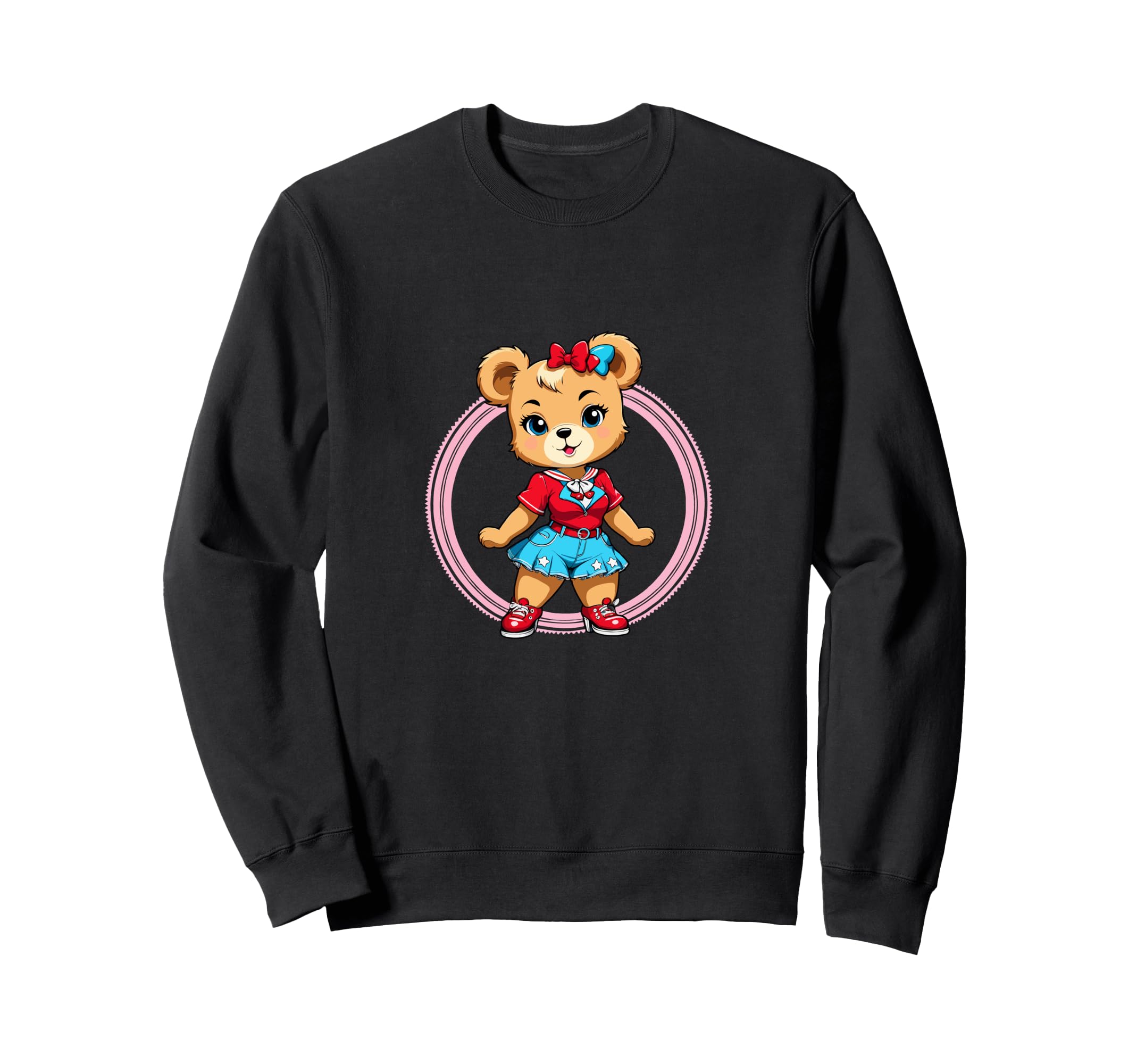 Rockabilly 50S Teddy Bear Power Pin Sweatshirt - Trendy Graphic Men Women - T-Shirt, Sweatshirt, Hoodie