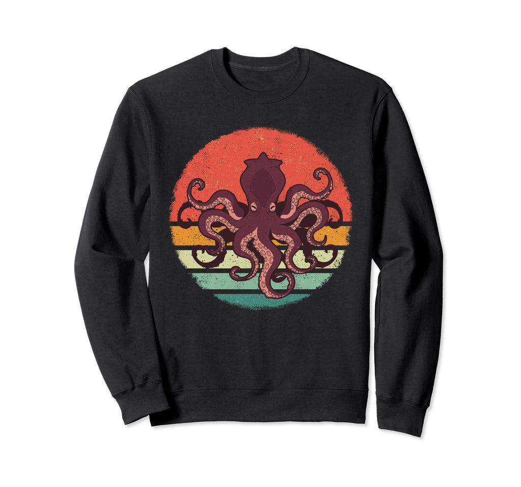 Octopus Kraken Cuttlefish Sunset Sweatshirt - Aesthetic Graphic Men Women - T-Shirt, Sweatshirt, Hoodie