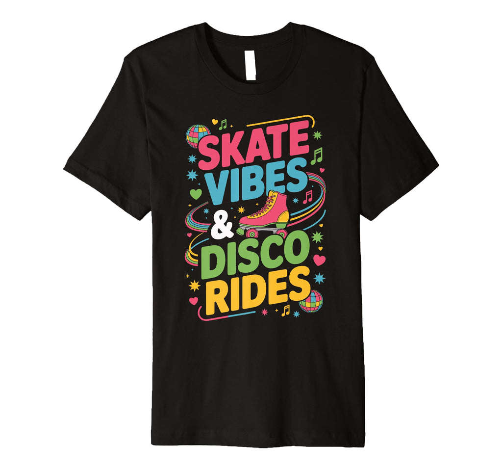 Skate Vibes Disco Rides Colorful Music T-Shirt - Unique Graphic for Adults - T-Shirt, Sweatshirt, Hoodie