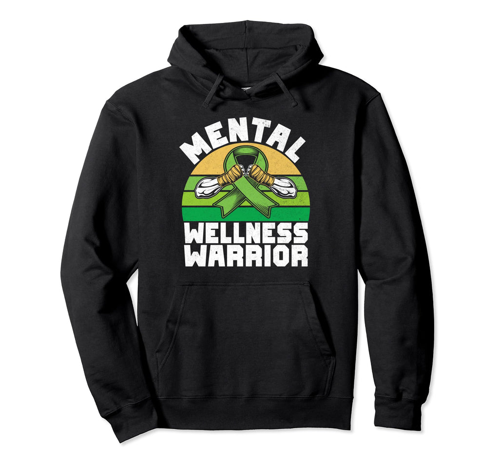 Mental Wellness Warrior Mental Health Hoodie - Minimalist Print Men Women - T-Shirt, Sweatshirt, Hoodie