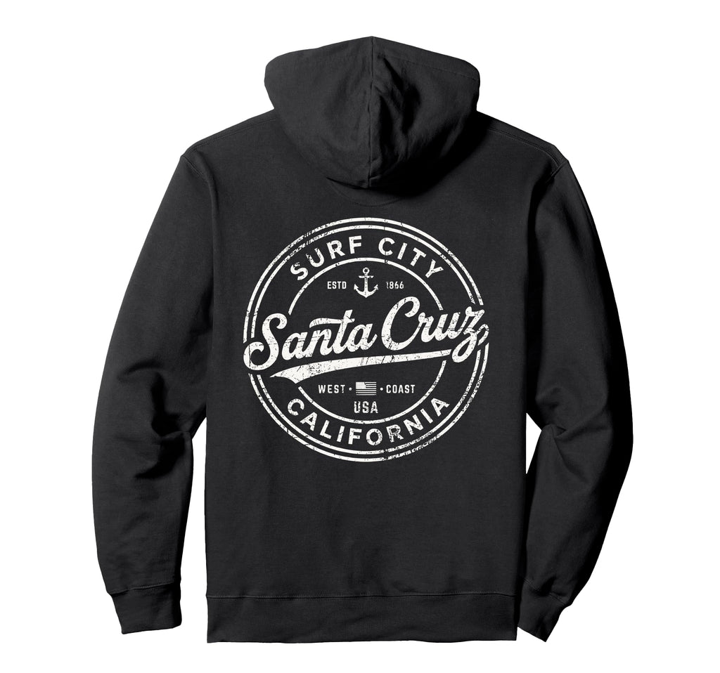 Santa Cruz Surf City California West Coast Hoodie - Graphic Print Men Women - T-Shirt, Sweatshirt, Hoodie