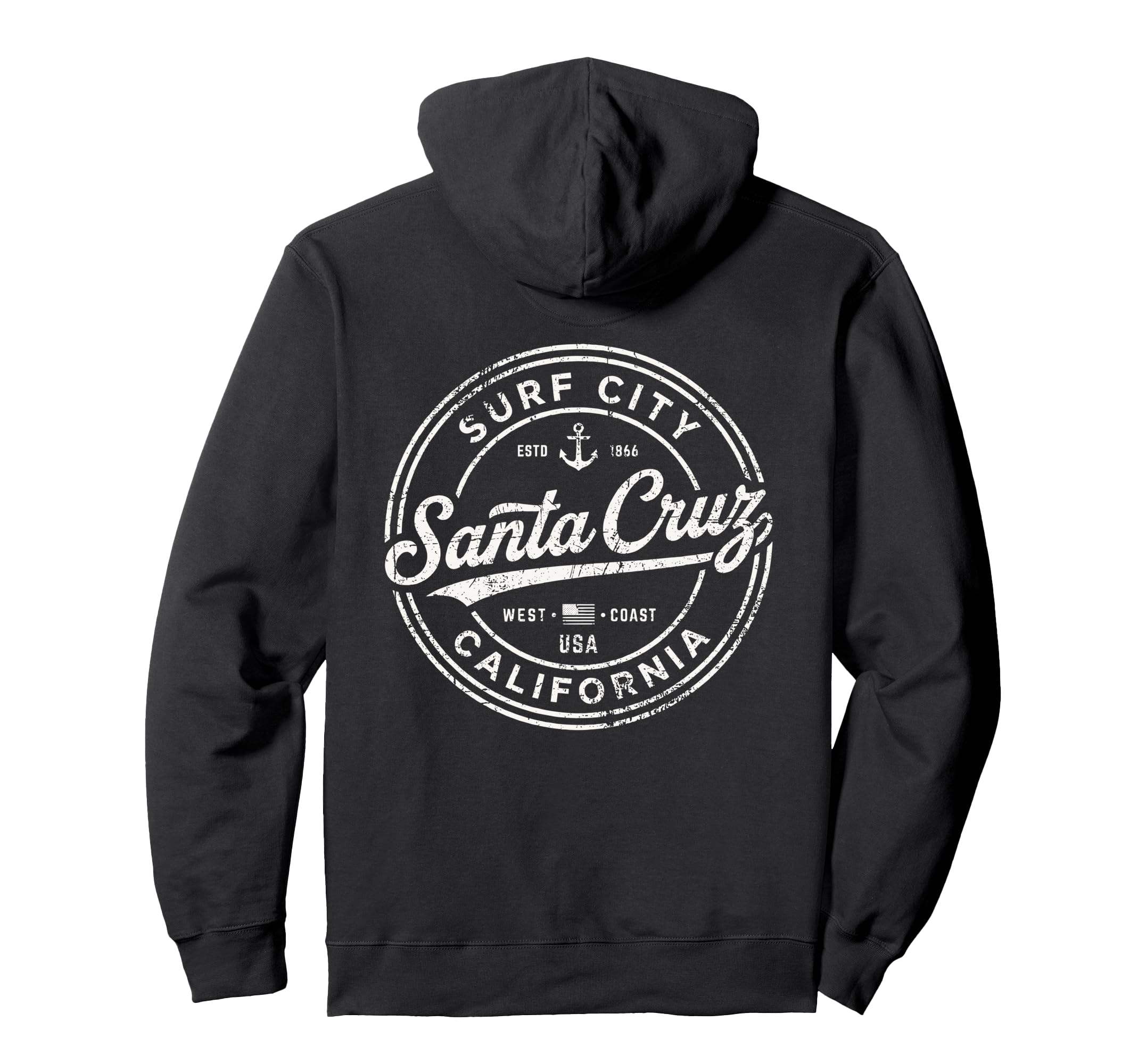 Santa Cruz Surf City California West Coast Hoodie - Graphic Print Men Women - T-Shirt, Sweatshirt, Hoodie