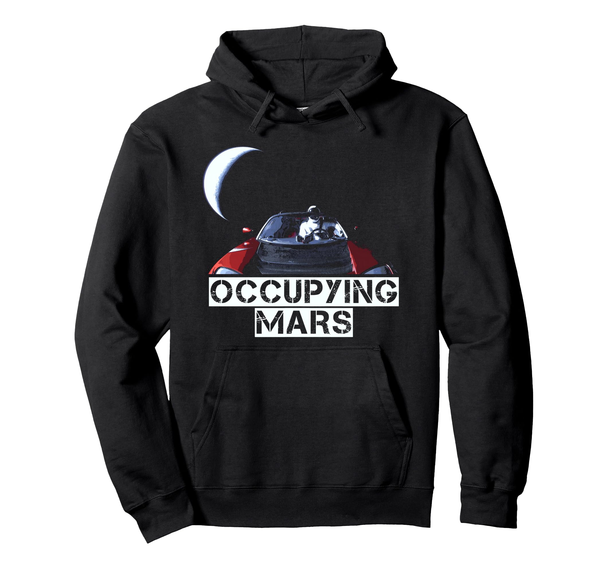 Occupying Mars Mars Earth View Heavy Hoodie - Minimalist Print for Adults - T-Shirt, Sweatshirt, Hoodie