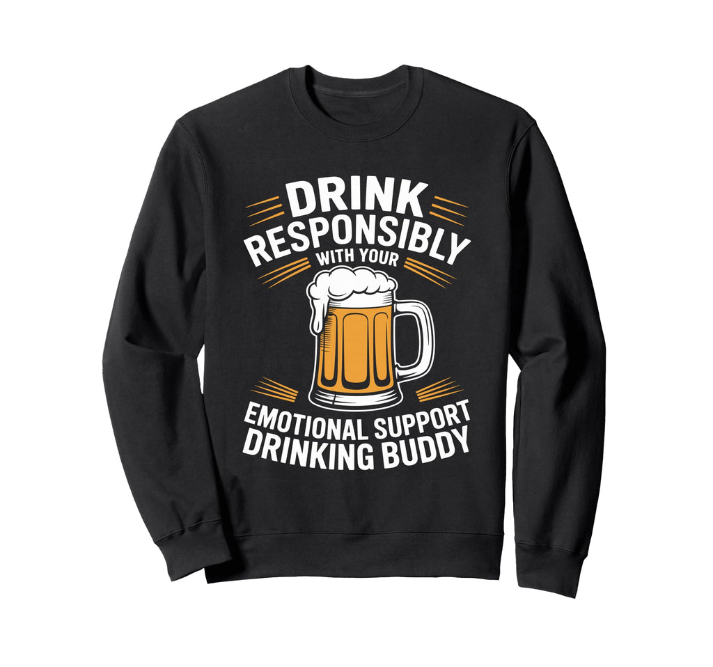 Emotional Support Drinking Buddy Do T-Shirt - Minimalist Print for Adults - T-Shirt, Sweatshirt, Hoodie