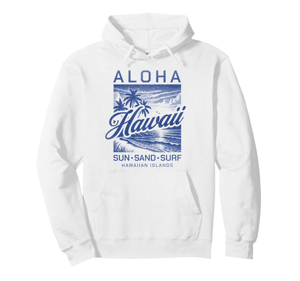Aloha Hawaii Beach Sun Sand Surf Sunset Hoodie - Graphic Print for Adults - T-Shirt, Sweatshirt, Hoodie