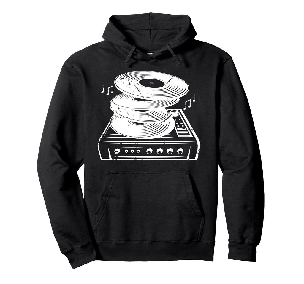 Music Lover Vinyl Record Player Gift Hoodie - Novelty Apparel Unisex - T-Shirt, Sweatshirt, Hoodie