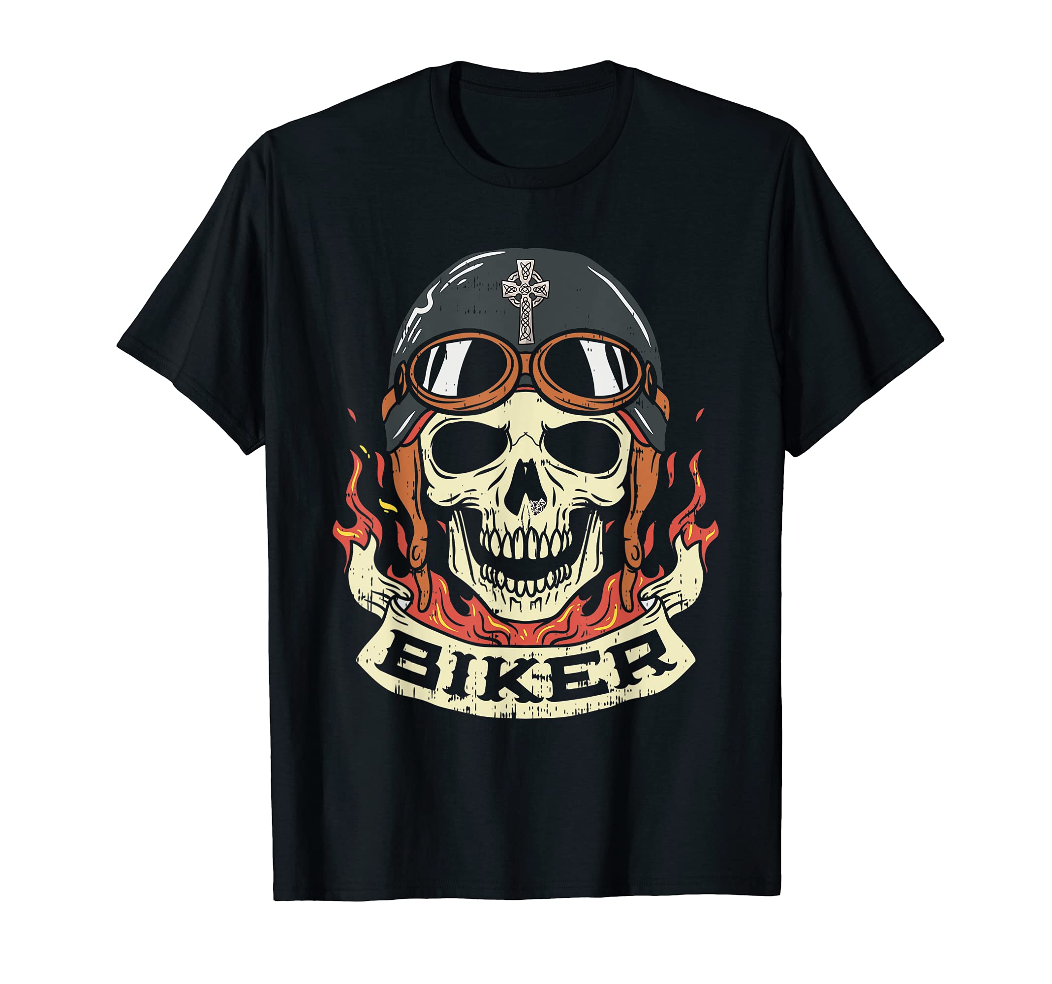 Motorcycle Biker Skull Biker T-Shirt - Novelty Apparel Men Women - T-Shirt, Sweatshirt, Hoodie