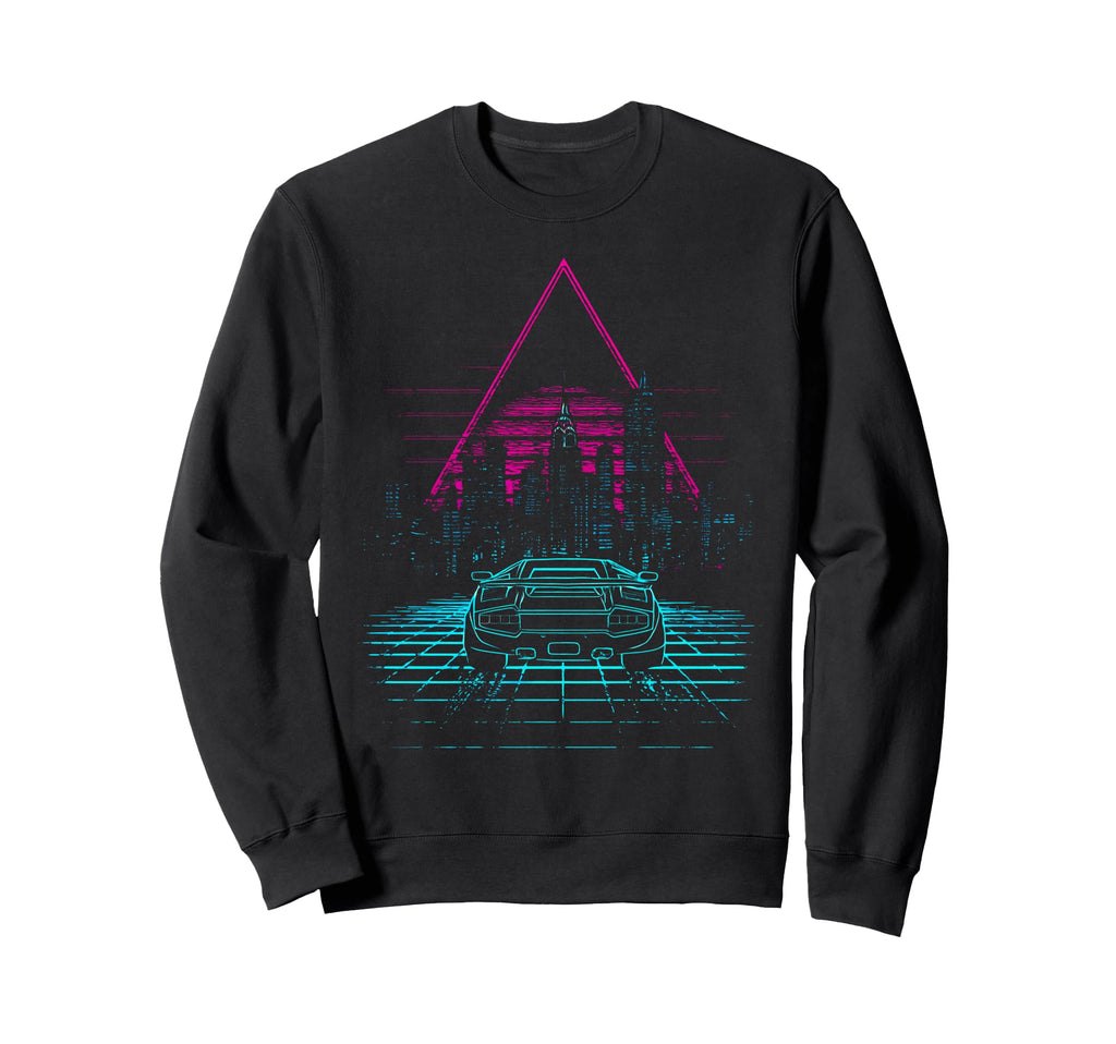 Synthwave 80S Car Aesthetic Sweatshirt - Casual Everyday Wear Men Women - T-Shirt, Sweatshirt, Hoodie