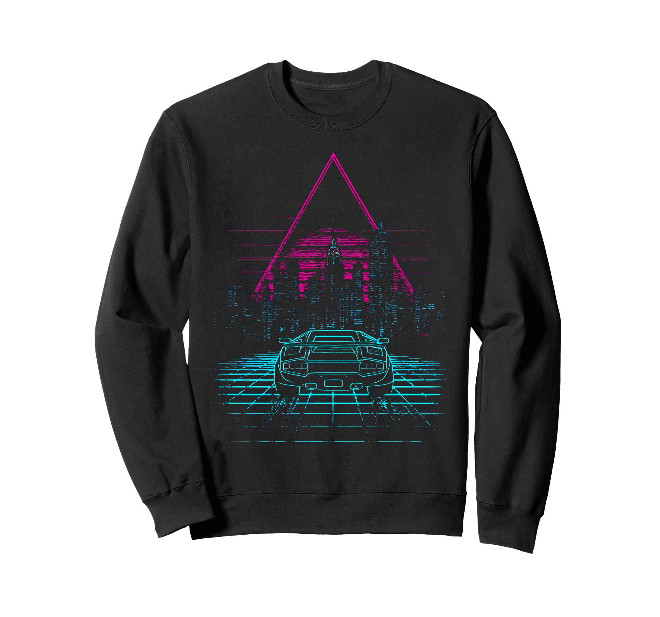 Synthwave 80S Car Aesthetic Sweatshirt - Casual Everyday Wear Men Women - T-Shirt, Sweatshirt, Hoodie