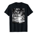 Black White Photo Palm Trees Sunset T-Shirt - Novelty Apparel for Adults - T-Shirt, Sweatshirt, Hoodie