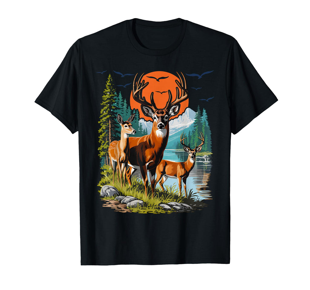 Deer 90S Wildlife Aesthetic Outdoorsy T-Shirt - Unique Graphic Unisex - T-Shirt, Sweatshirt, Hoodie