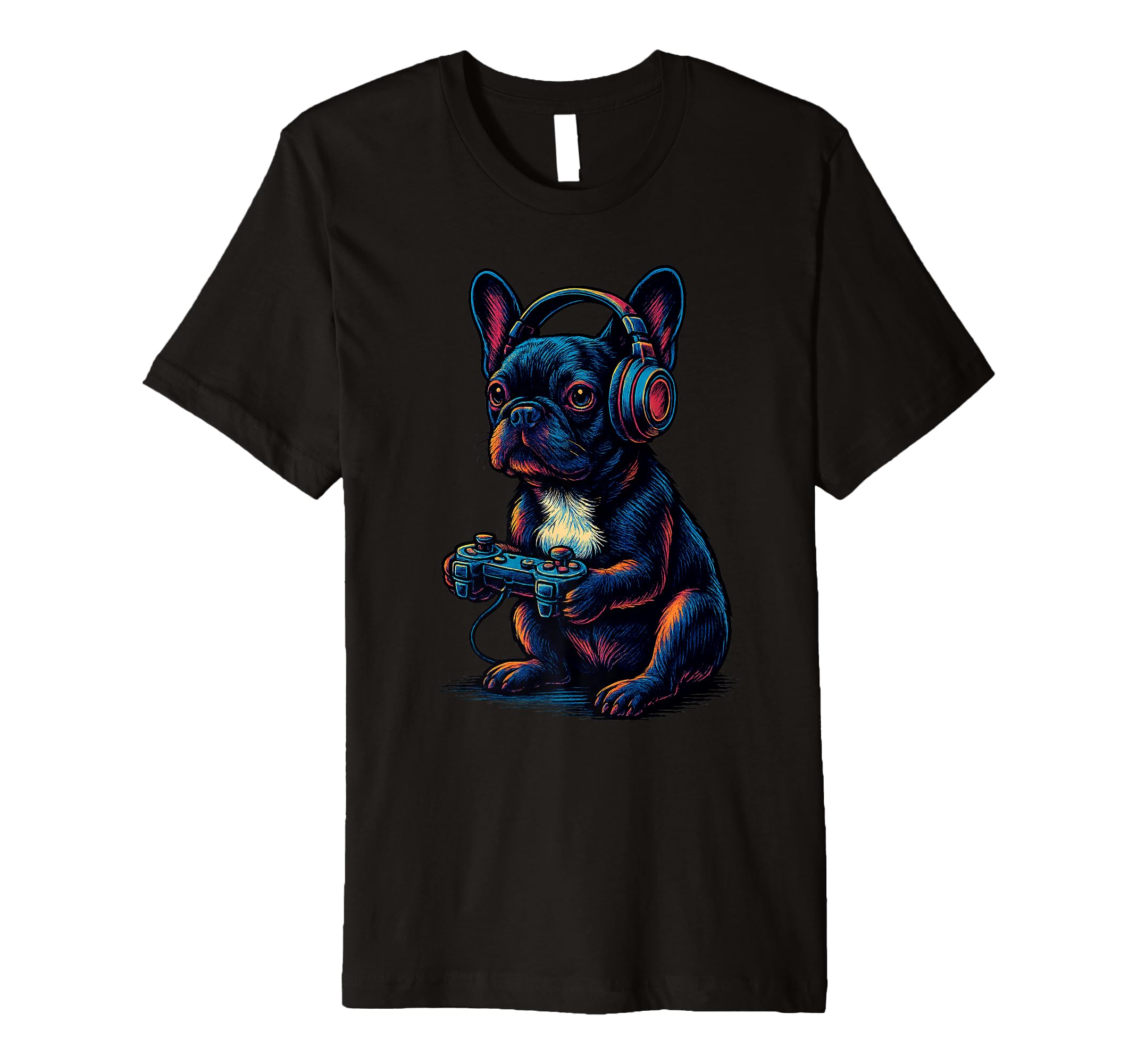 French Bulldog Gamer Gaming Dog Lover T-Shirt - Novelty Apparel Unisex - T-Shirt, Sweatshirt, Hoodie