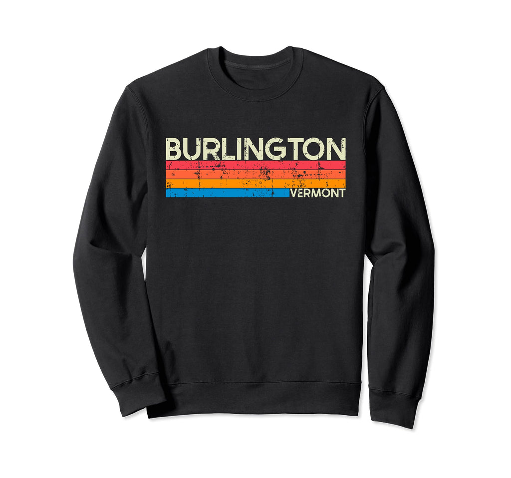 Burlington Vermont Distressed Sweatshirt - Graphic Print for Adults - T-Shirt, Sweatshirt, Hoodie
