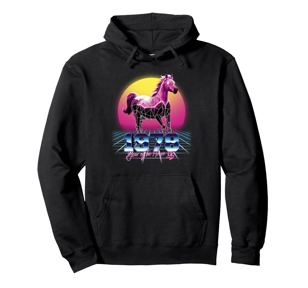 1978 Year Horse 80S Chinese Zodiac Hoodie - Casual Everyday Wear Men Women - T-Shirt, Sweatshirt, Hoodie
