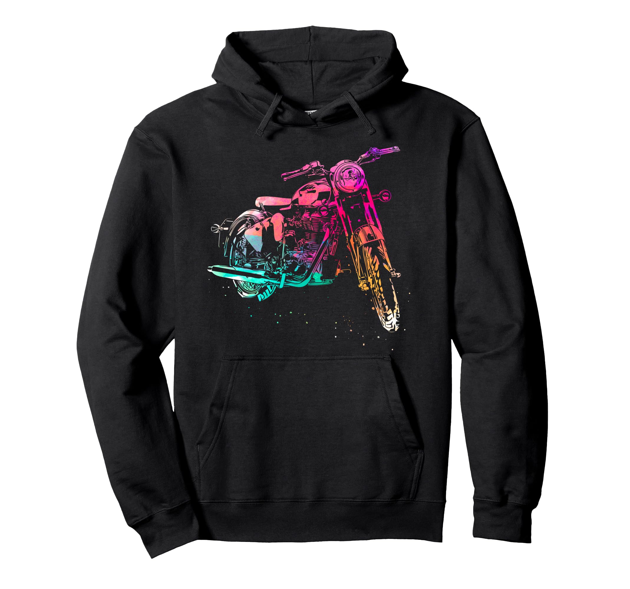 Motorcycle Biker Watercolor Hoodie - Fun Novelty Design Men Women - T-Shirt, Sweatshirt, Hoodie