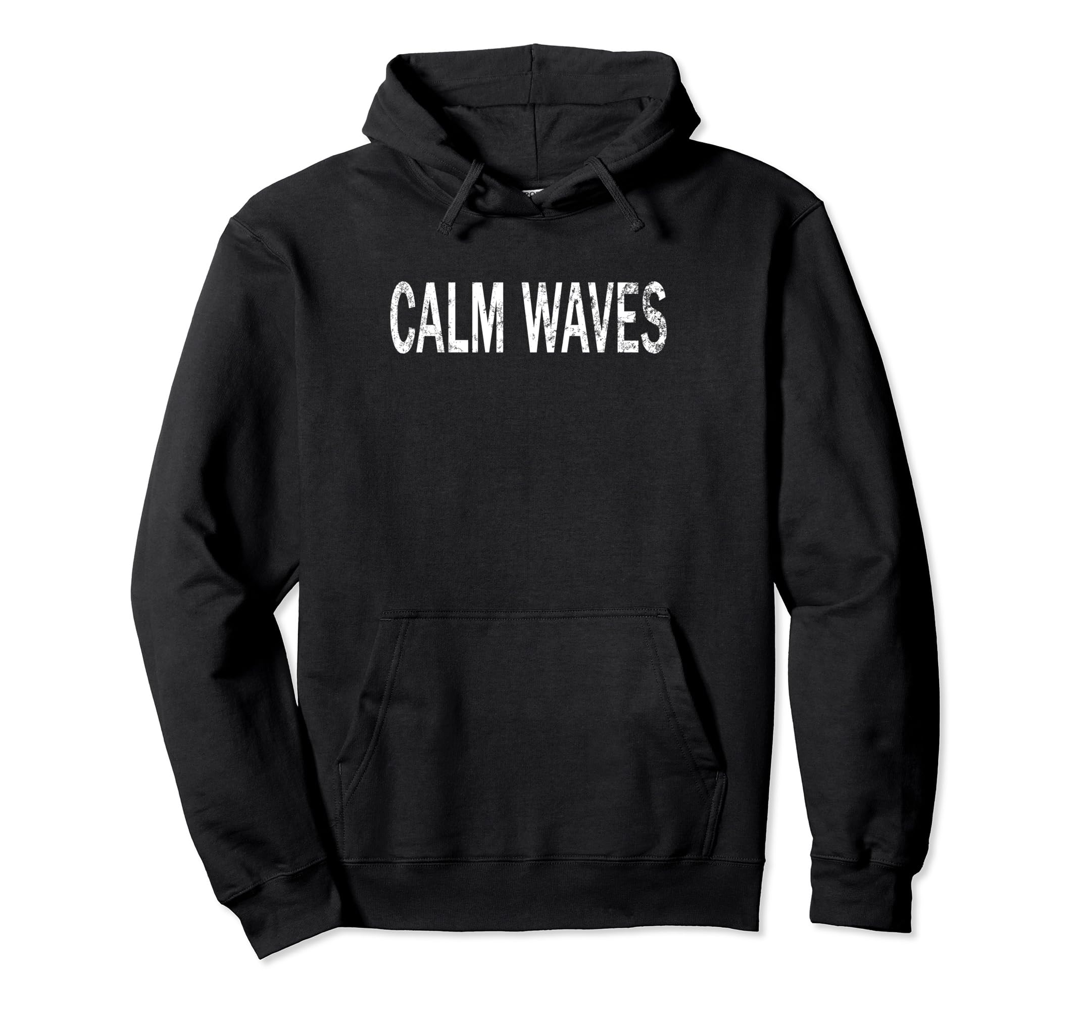 Calm Waves Distressed Mindfulness Hoodie - Fun Novelty Design Unisex - T-Shirt, Sweatshirt, Hoodie