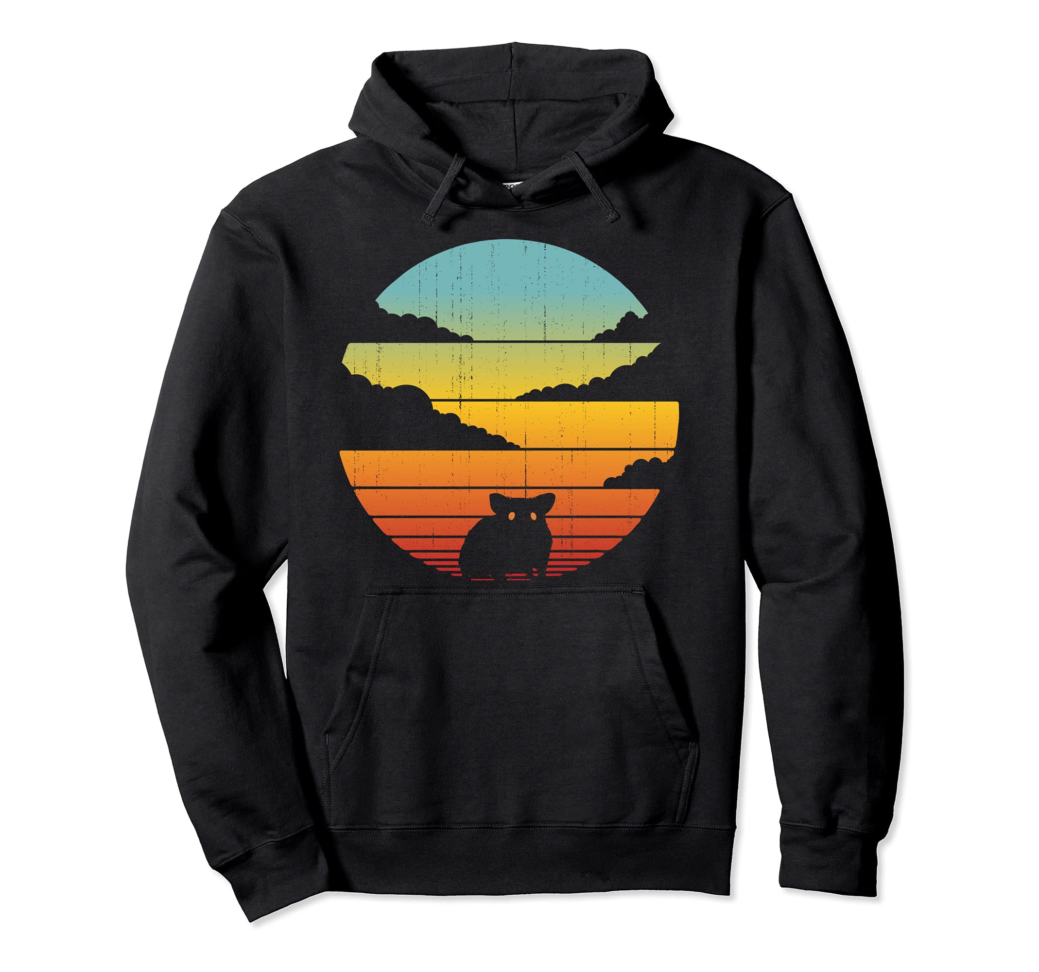 Hamster 60S 70S Sunset Rodent Animal Hoodie - Aesthetic Graphic Men Women - T-Shirt, Sweatshirt, Hoodie