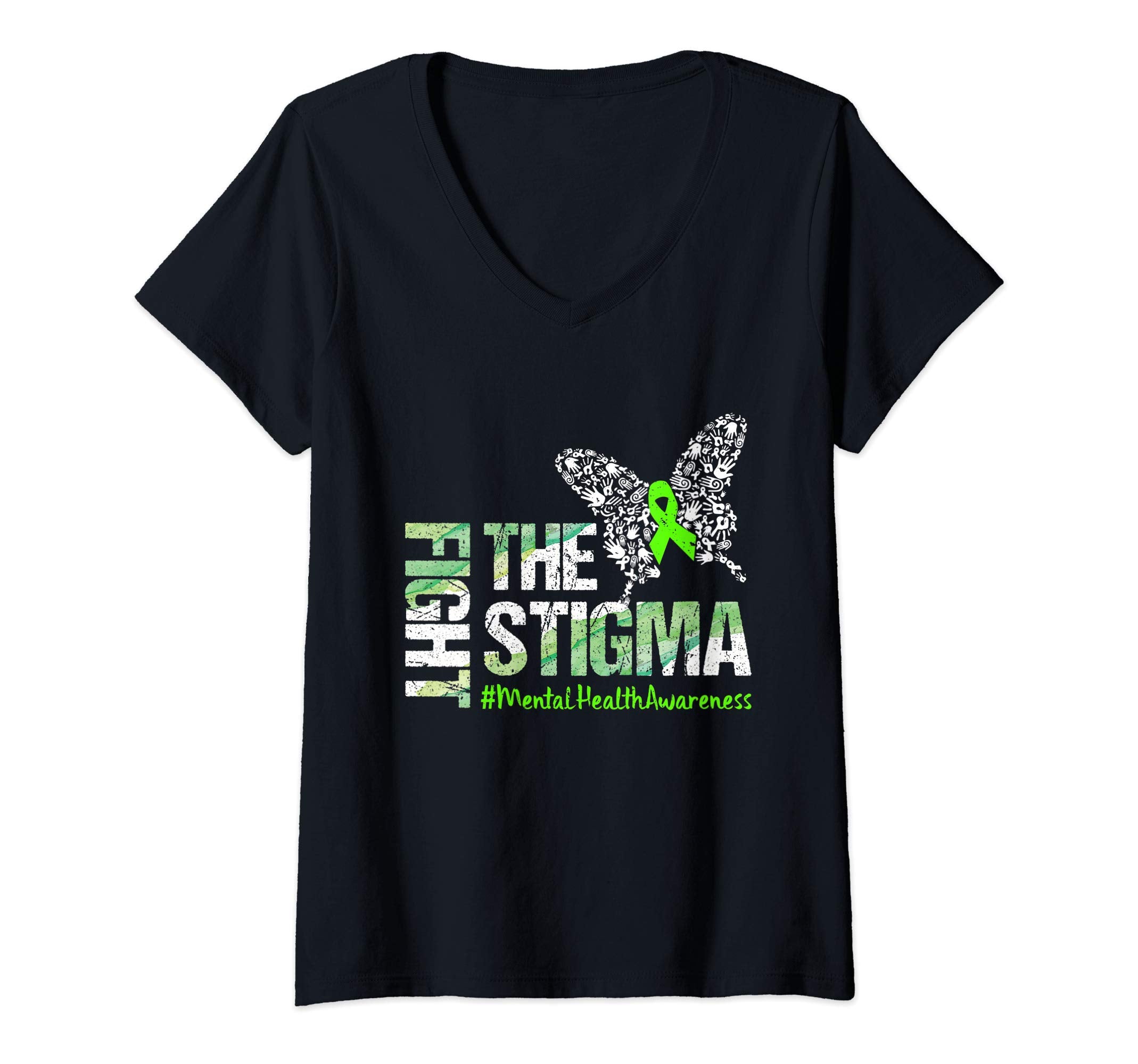 Womens Fight Stigma Mental Health T-Shirt - Custom Art Print Unisex - T-Shirt, Sweatshirt, Hoodie