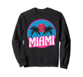 Miami Vaporwave 80S 90S Palm Trees Sweatshirt - Unique Graphic Unisex - T-Shirt, Sweatshirt, Hoodie