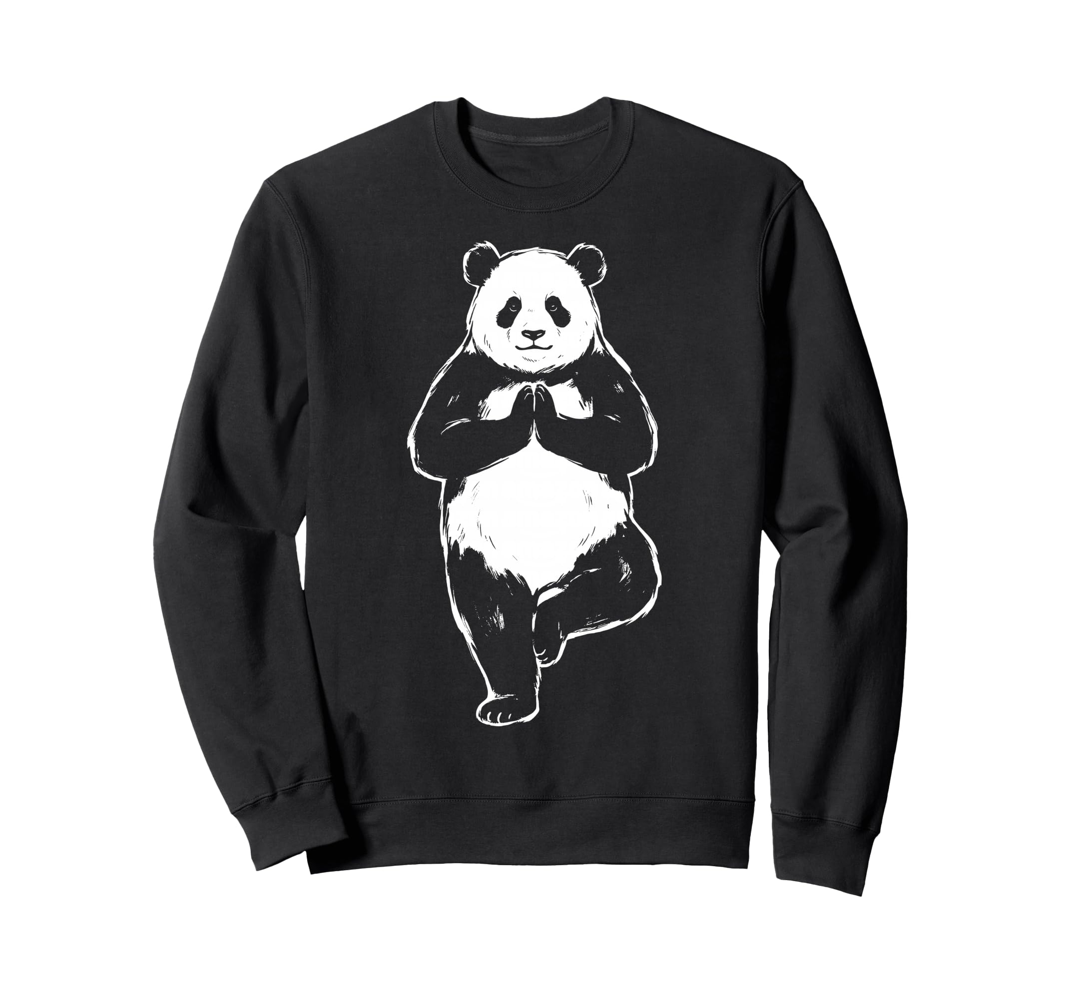 Funny Panda Yoga Pose Meditation Sweatshirt - Minimalist Print for Adults - T-Shirt, Sweatshirt, Hoodie
