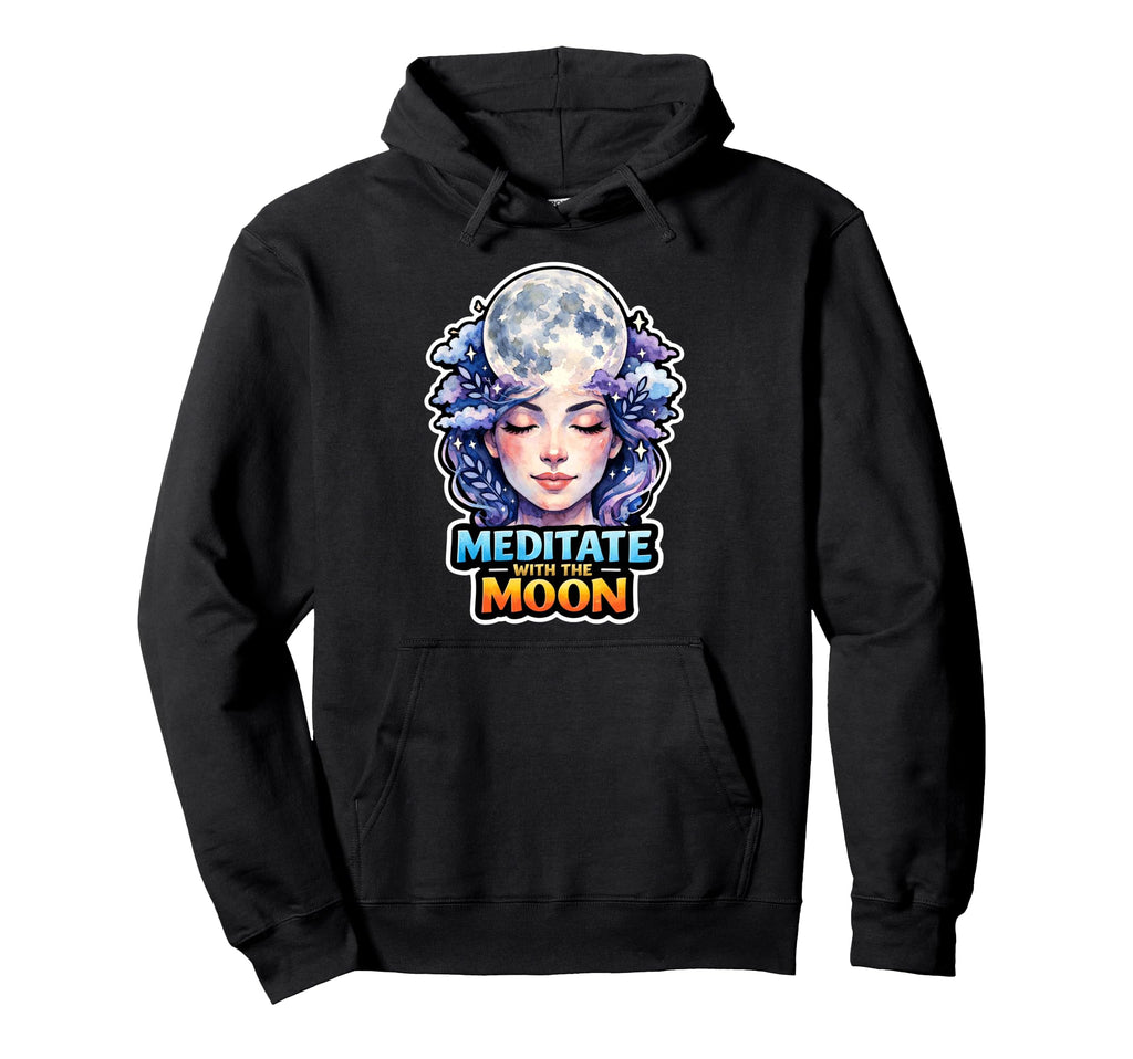 Moon Meditation Lunar Mindfulness Hoodie - Aesthetic Graphic for Adults - T-Shirt, Sweatshirt, Hoodie