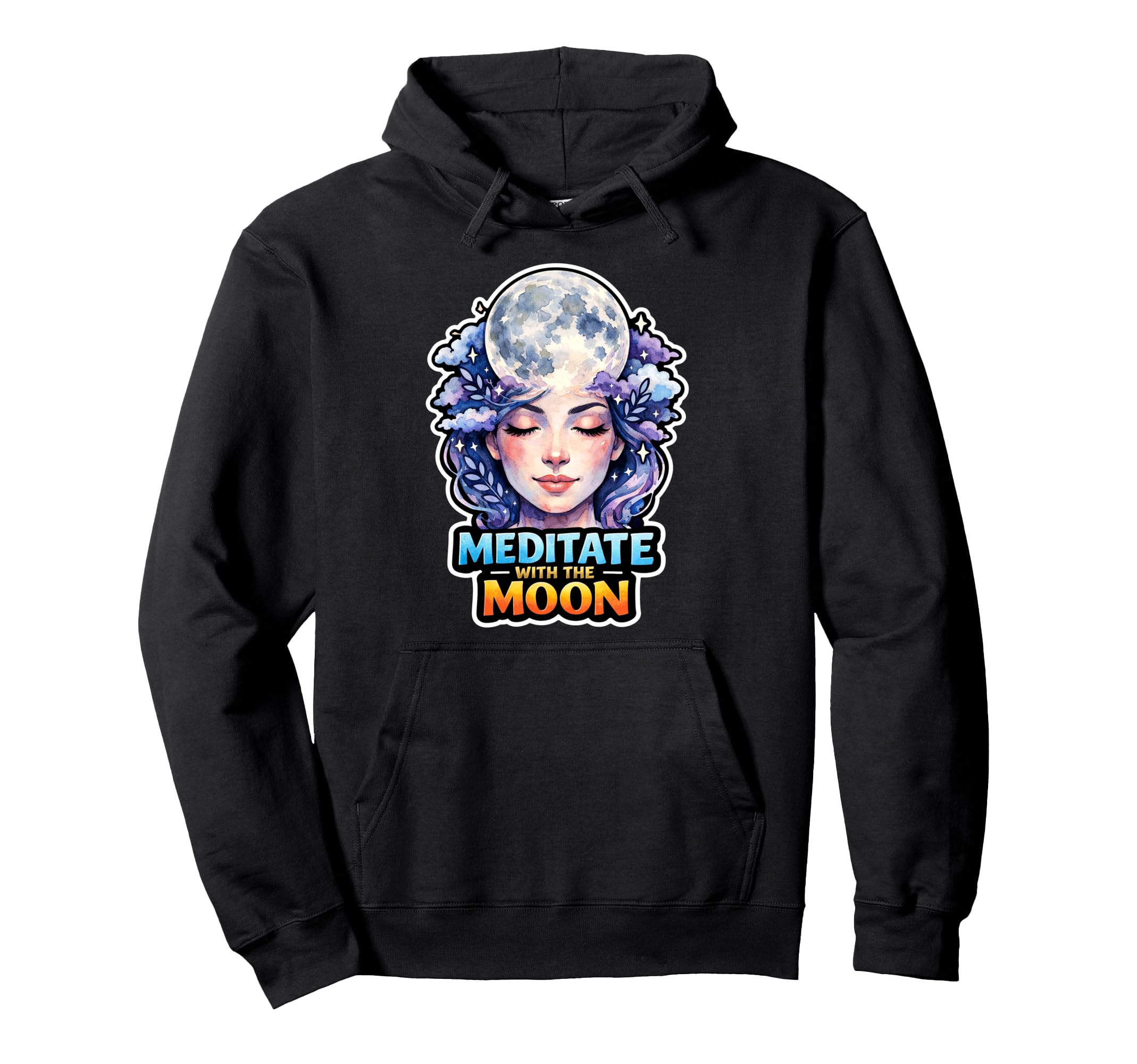Moon Meditation Lunar Mindfulness Hoodie - Aesthetic Graphic for Adults - T-Shirt, Sweatshirt, Hoodie