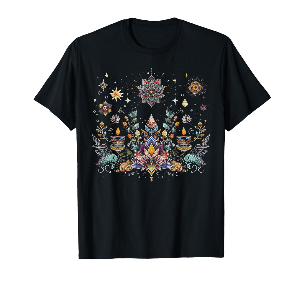 Boho Lotus Star Mandala Spiritual Yoga T-Shirt - Unique Graphic Men Women - T-Shirt, Sweatshirt, Hoodie