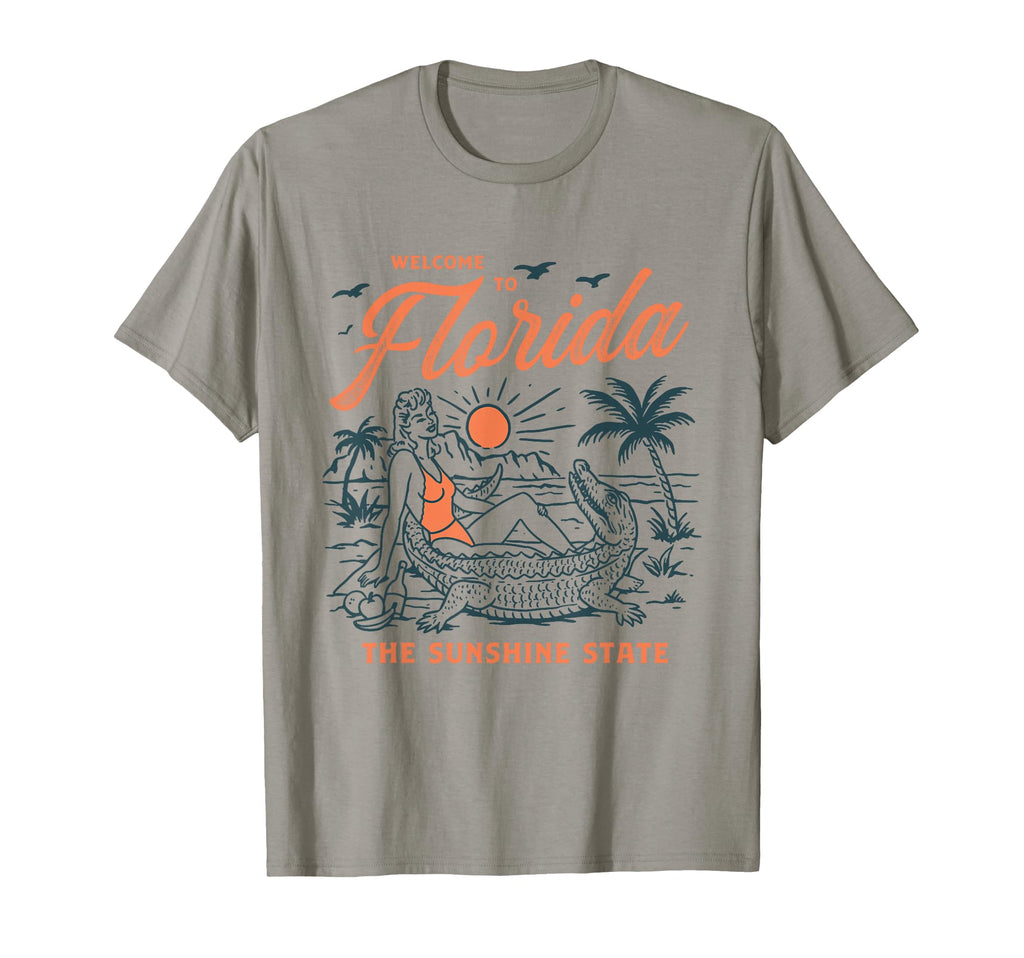 Welcome To Florida Funny Gator Beach T-Shirt - Minimalist Print for Adults - T-Shirt, Sweatshirt, Hoodie