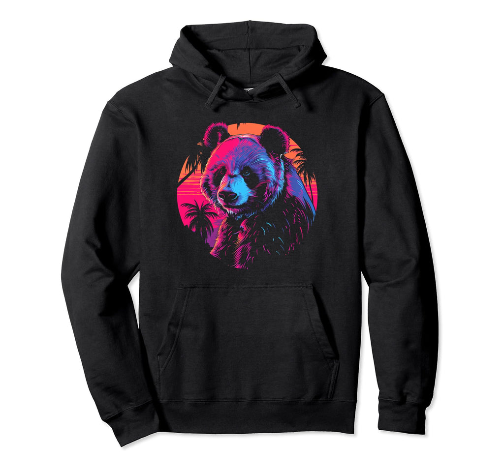 Panda Vaporwave Aesthetic Synthwave Hoodie - Fun Novelty Design Men Women - T-Shirt, Sweatshirt, Hoodie