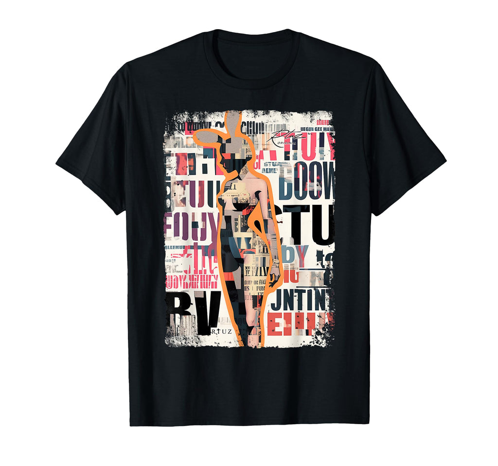 Magazine Cover Bunny Collage Sexy Model T-Shirt - Novelty Apparel Unisex - T-Shirt, Sweatshirt, Hoodie