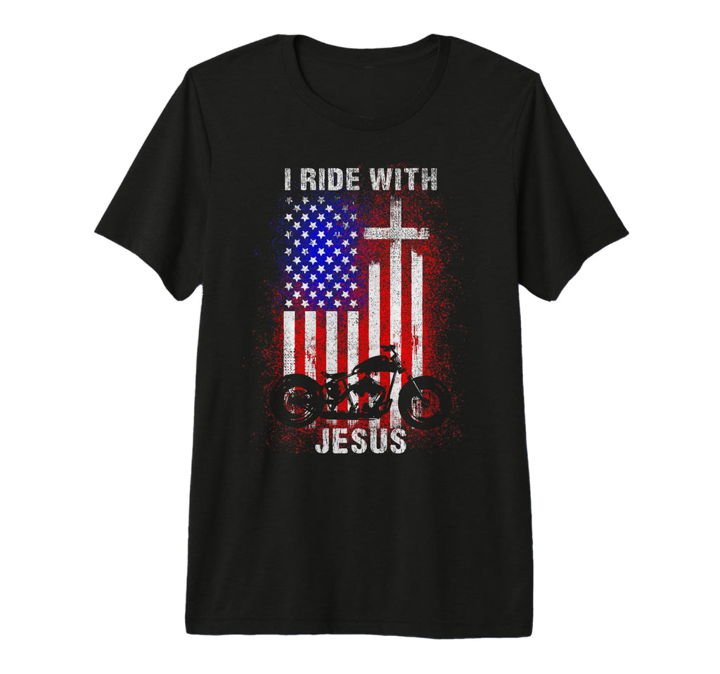 Motorcycle Gifting Ideas Usa Flag Faith T-Shirt - Unique Graphic Unisex - T-Shirt, Sweatshirt, Hoodie