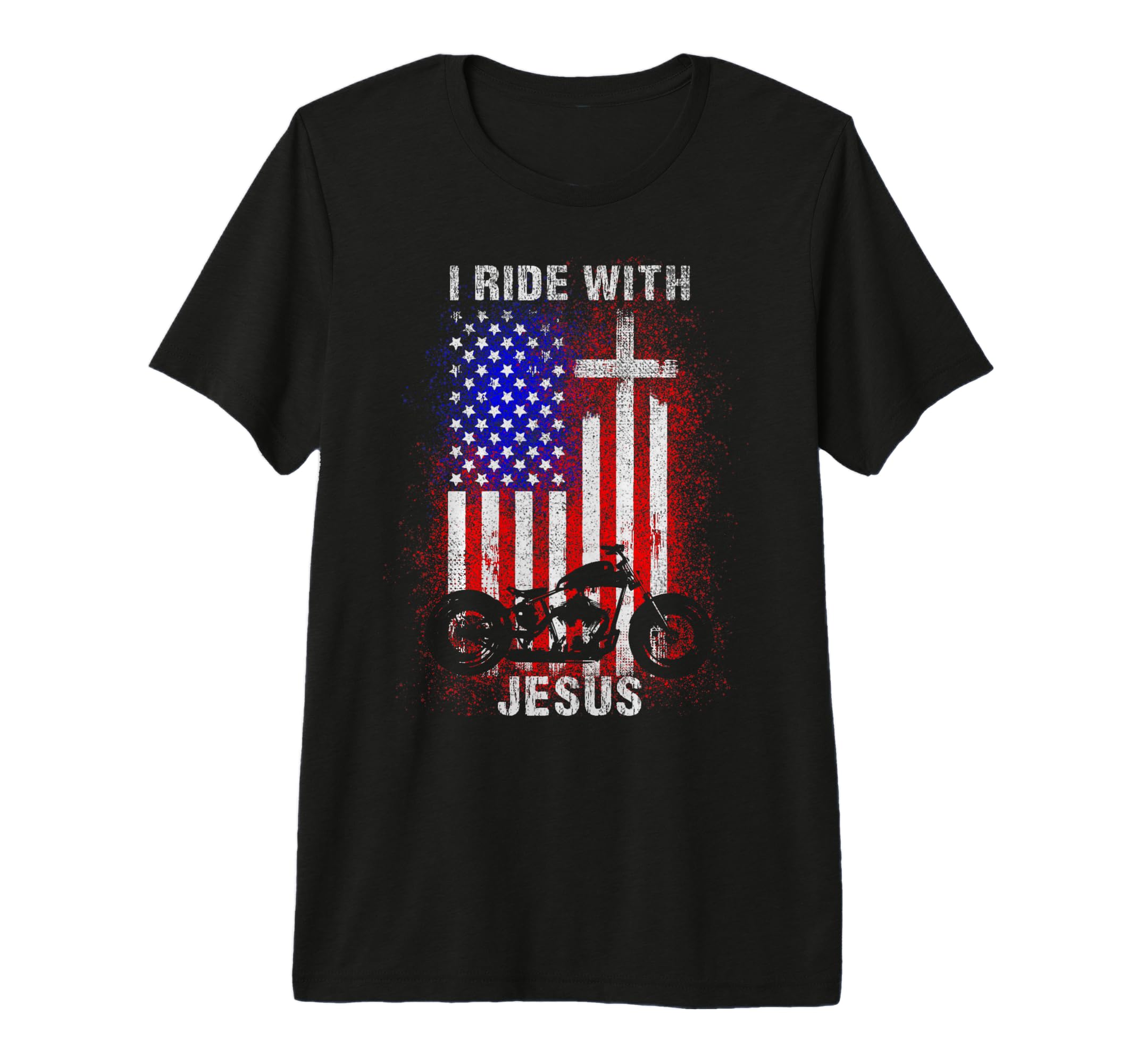 Motorcycle Gifting Ideas Usa Flag Faith T-Shirt - Unique Graphic Unisex - T-Shirt, Sweatshirt, Hoodie