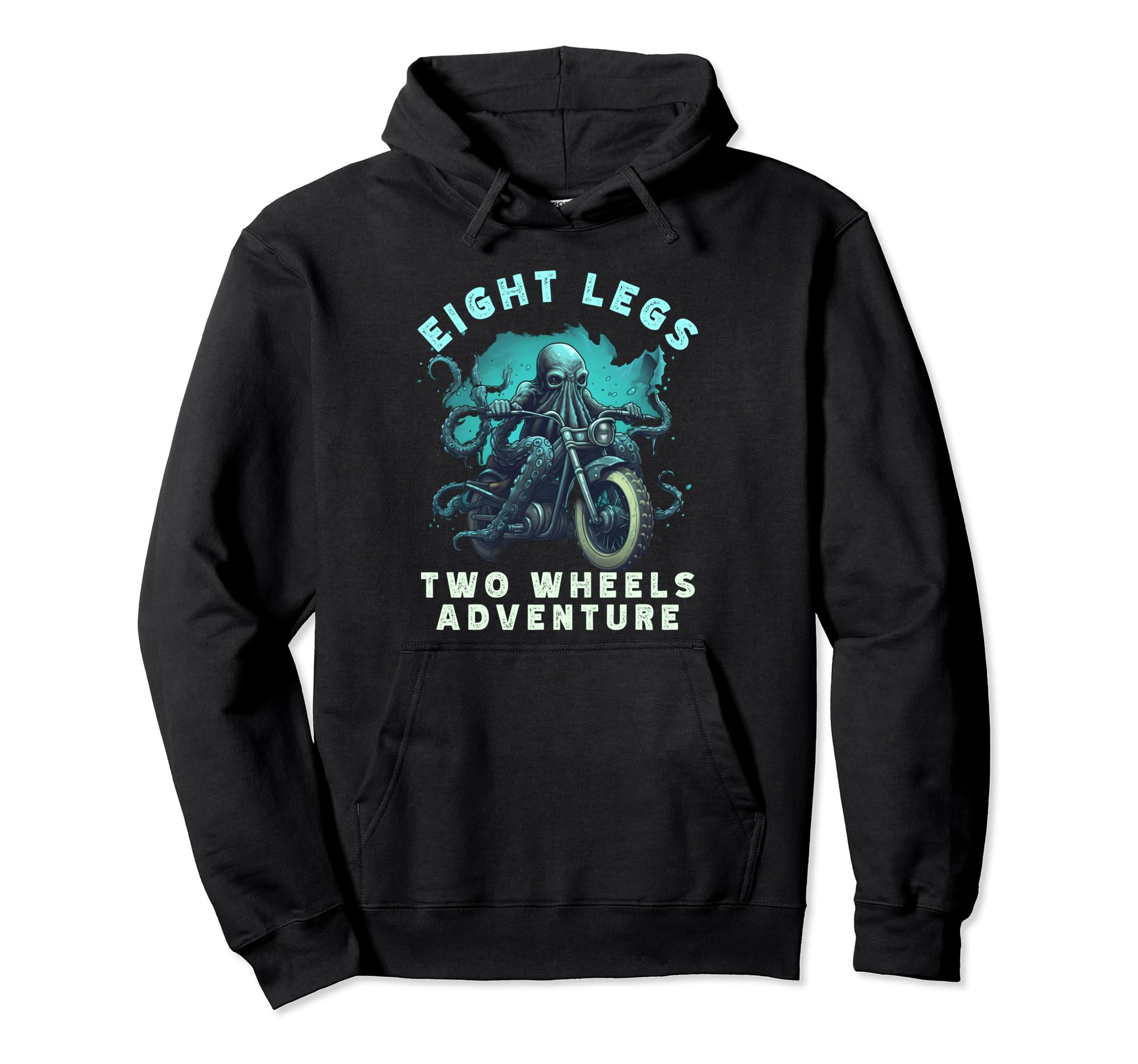 Eight Legs Two Wheels Octopus Biking Hoodie - Custom Art Print Men Women - T-Shirt, Sweatshirt, Hoodie