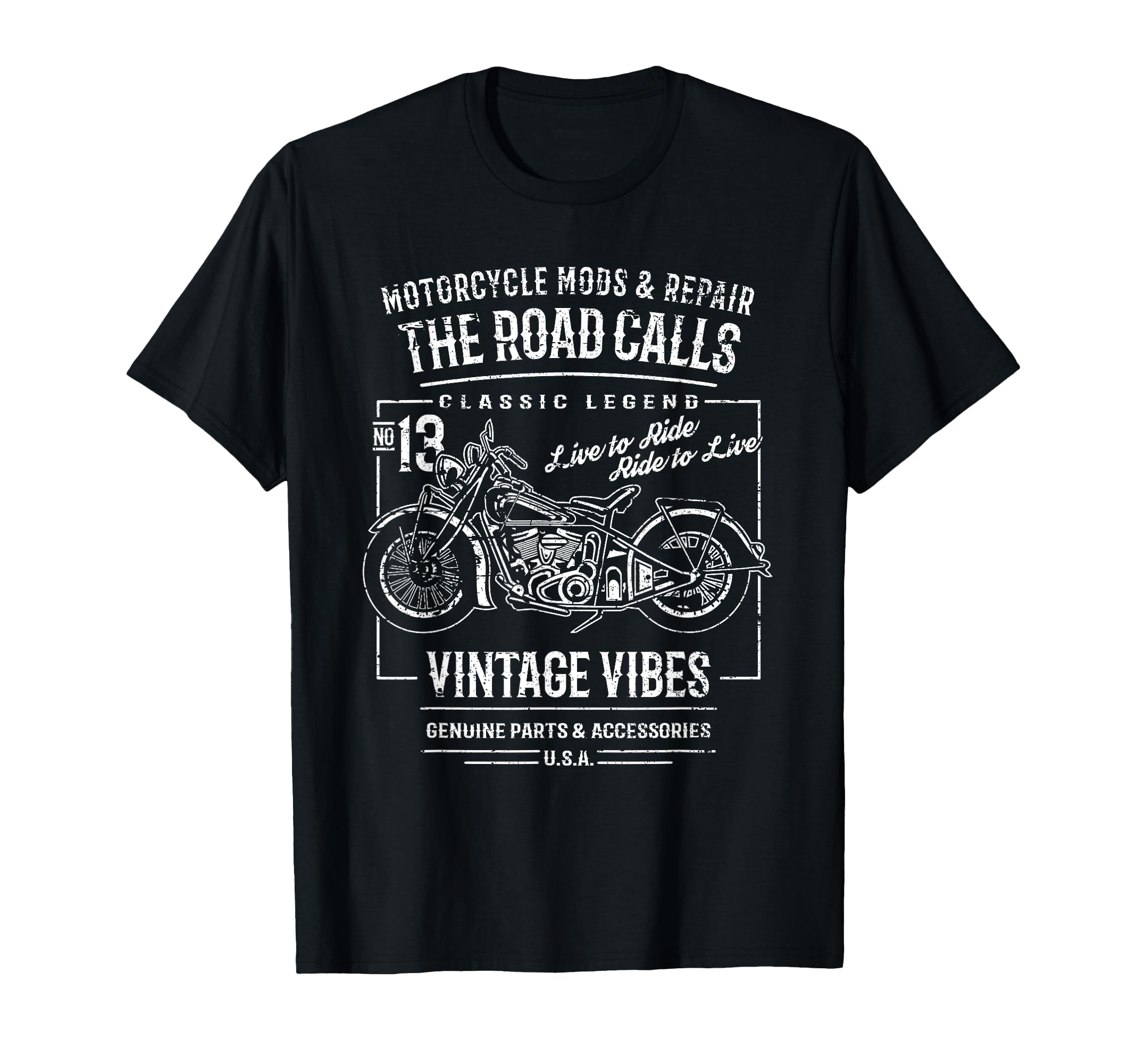 Motorcycle Distressed T-Shirt - Novelty Apparel Unisex - T-Shirt, Sweatshirt, Hoodie