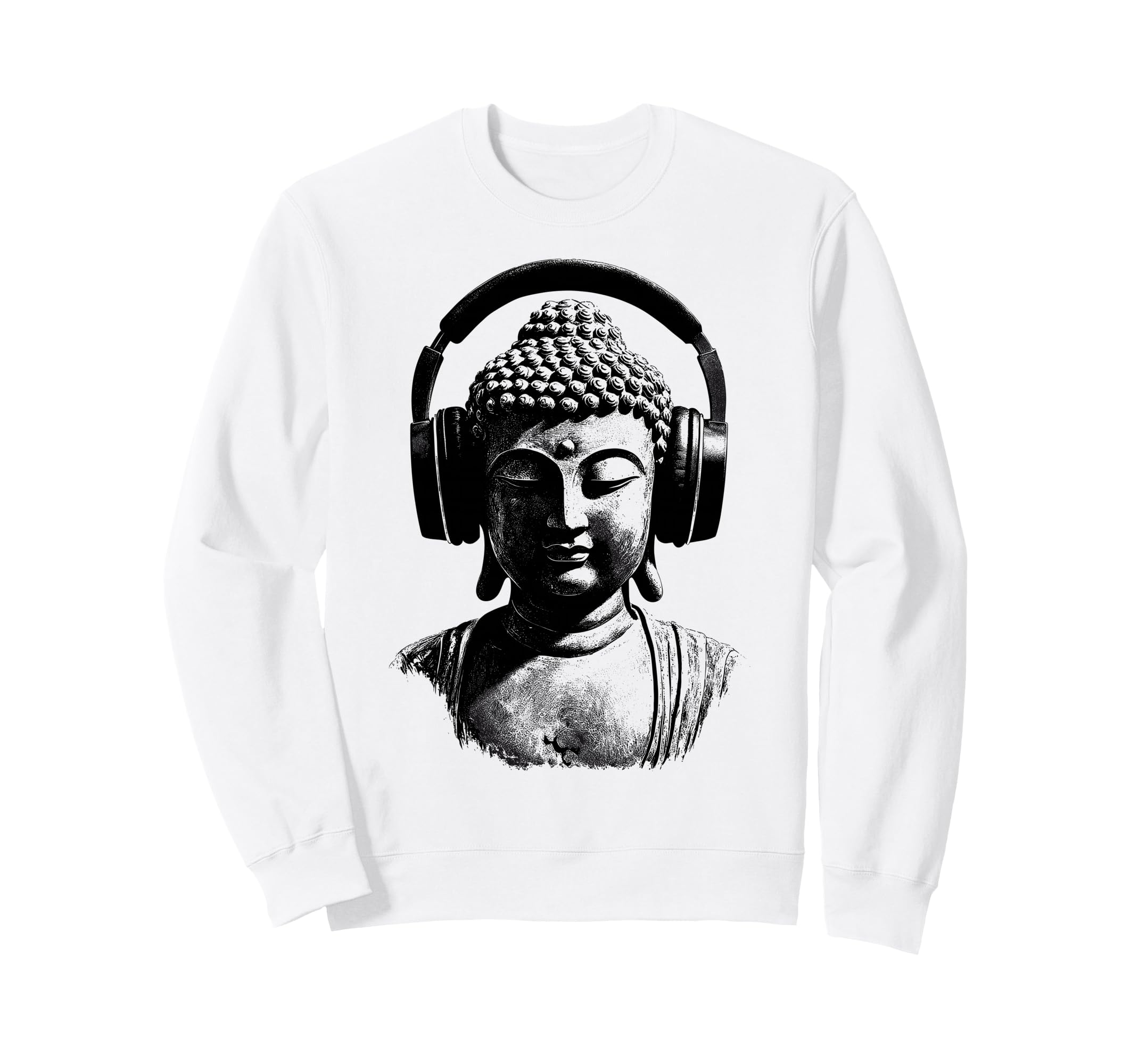 Buddha Headphones Mindfulness Sweatshirt - Fun Novelty Design Men Women - T-Shirt, Sweatshirt, Hoodie