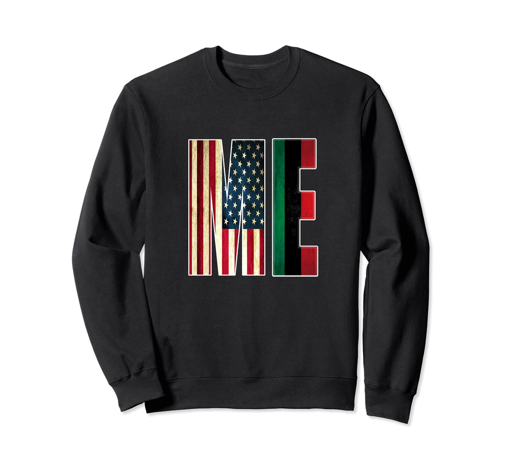 African American Flag Distressed Sweatshirt - Novelty Apparel Men Women - T-Shirt, Sweatshirt, Hoodie