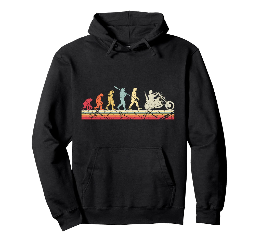 Motorcycle Evolution Chopper Biker Hoodie - Novelty Apparel Men Women - T-Shirt, Sweatshirt, Hoodie
