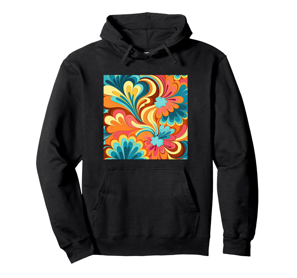 70S Wallpaper Flowers Floral Pattern Hoodie - Minimalist Print for Adults - T-Shirt, Sweatshirt, Hoodie