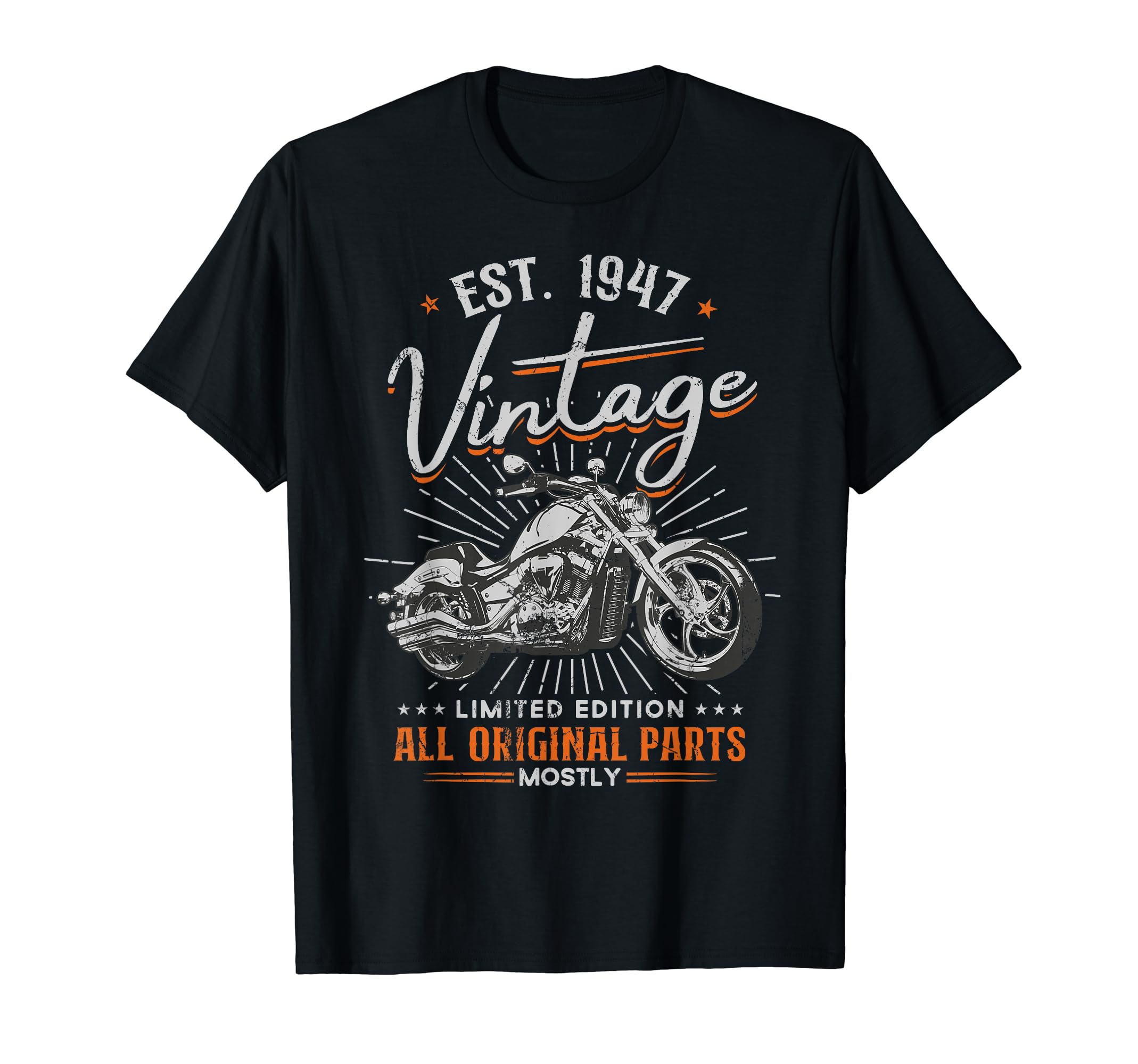Est 1947 All Original Parts Motorcycle T-Shirt - Novelty Apparel Men Women - T-Shirt, Sweatshirt, Hoodie