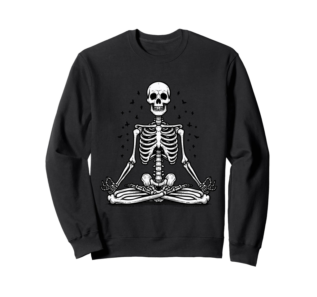 Meditation Skeleton Yoga Pose Sweatshirt - Minimalist Print Unisex - T-Shirt, Sweatshirt, Hoodie