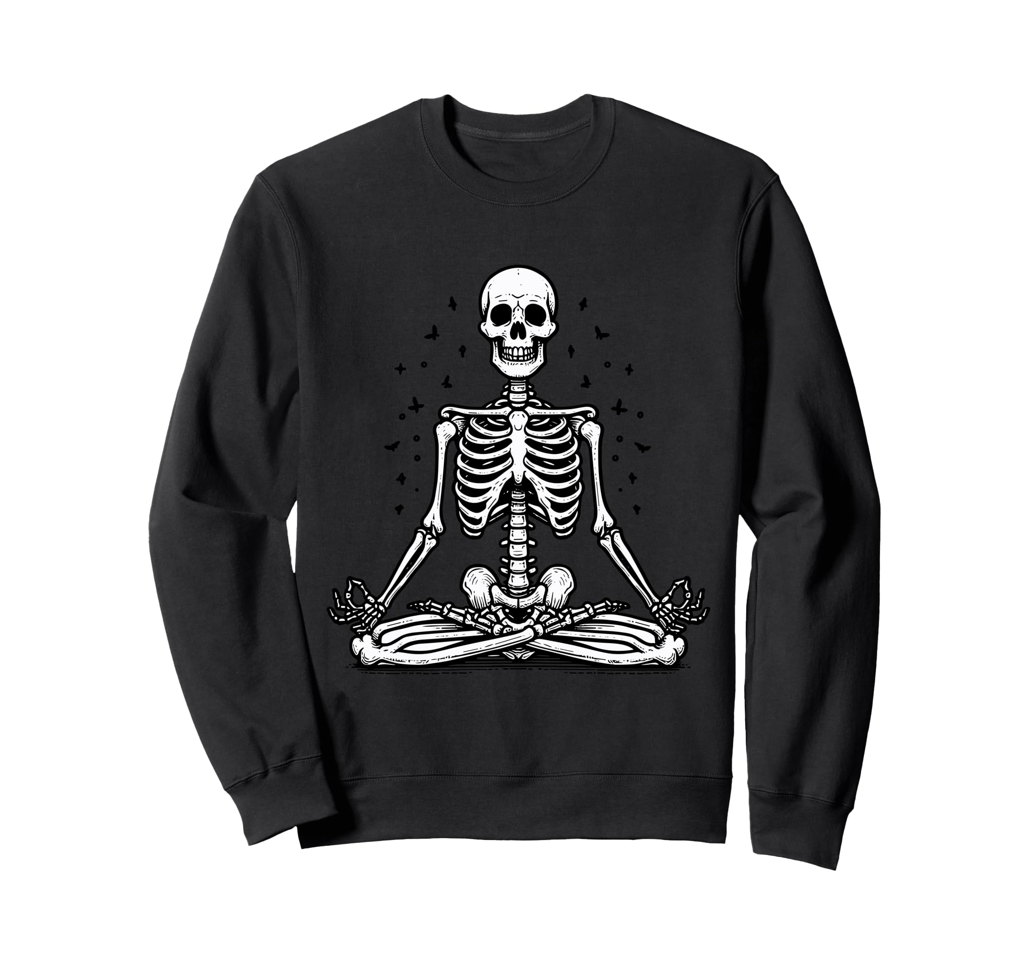 Meditation Skeleton Yoga Pose Sweatshirt - Minimalist Print Unisex - T-Shirt, Sweatshirt, Hoodie