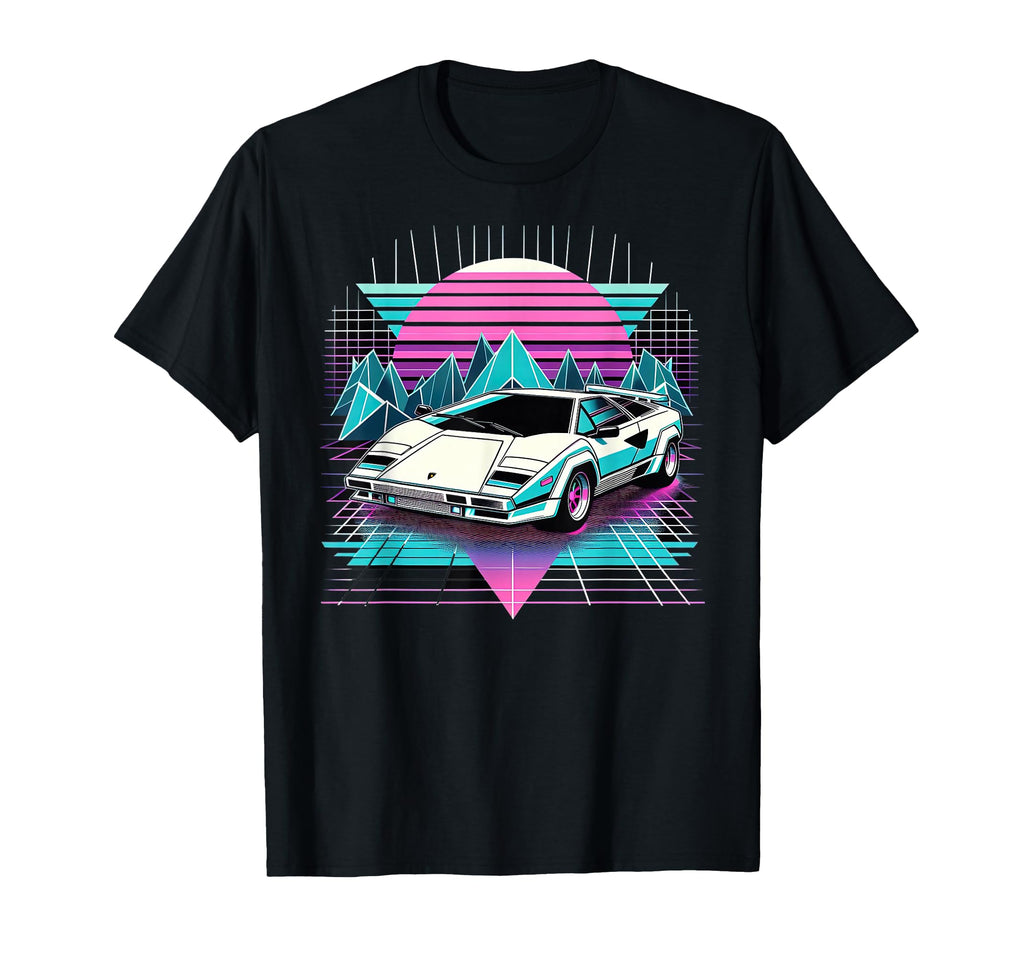 Synthwave Retrowave 80S Sports Car T-Shirt - Graphic Print Unisex - T-Shirt, Sweatshirt, Hoodie