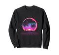 80S Sunset Palm Trees Synthwave Art Sweatshirt - Trendy Graphic Unisex - T-Shirt, Sweatshirt, Hoodie