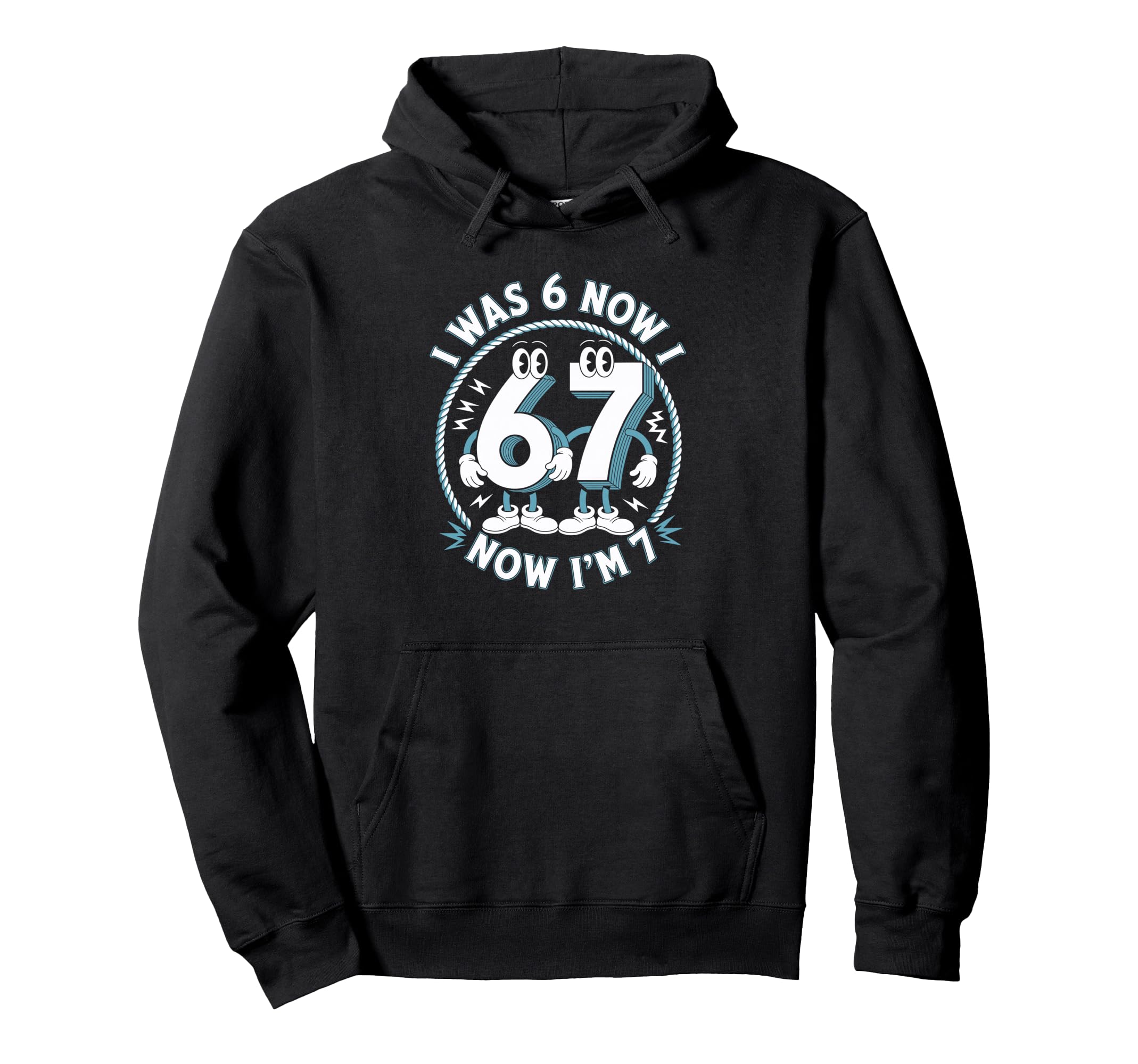 I Was 6 Now Im 7 Groovy Seventh Hoodie - Minimalist Print for Adults - T-Shirt, Sweatshirt, Hoodie