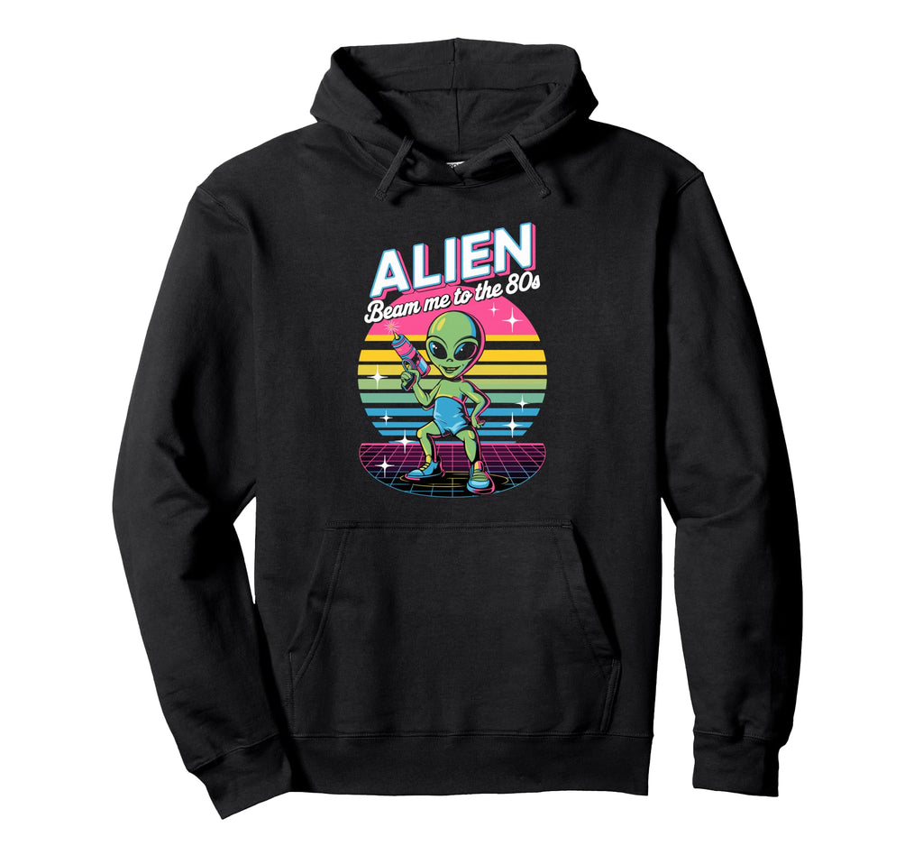 Alien 80S Aesthetic Hoodie - Unique Graphic Unisex - T-Shirt, Sweatshirt, Hoodie