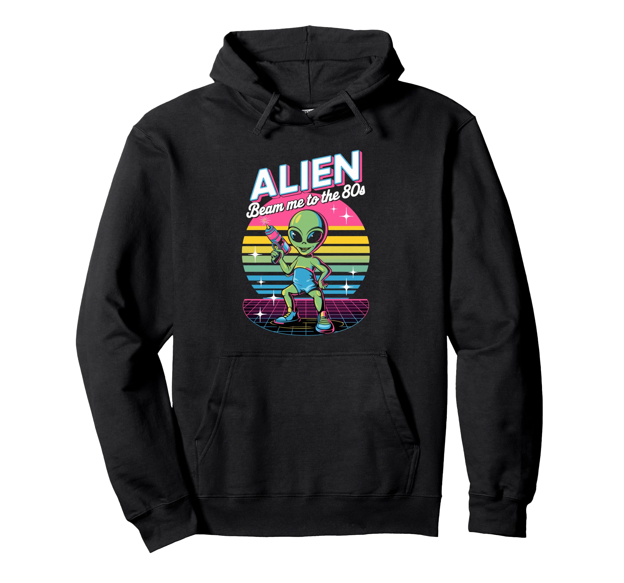 Alien 80S Aesthetic Hoodie - Unique Graphic Unisex - T-Shirt, Sweatshirt, Hoodie
