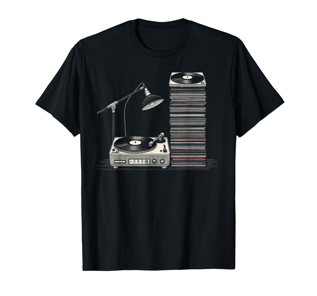 Vinyl Records Player Lover Music T-Shirt - Custom Art Print Men Women - T-Shirt, Sweatshirt, Hoodie